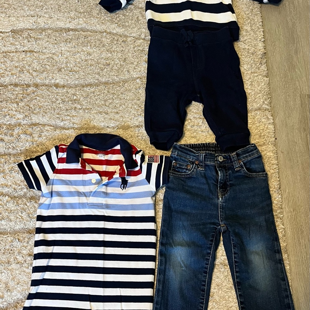 Polo by Ralph Lauren Kids Striped Shirt - Navy, White, Red